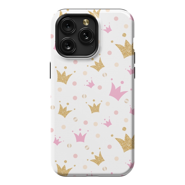 iPhone 15 Pro Max StrongFit Golden Crowns Pattern by Bledi