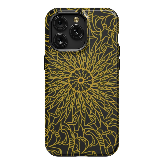 iPhone 15 Pro Max StrongFit Golden Mandala Intricate pattern by Josie