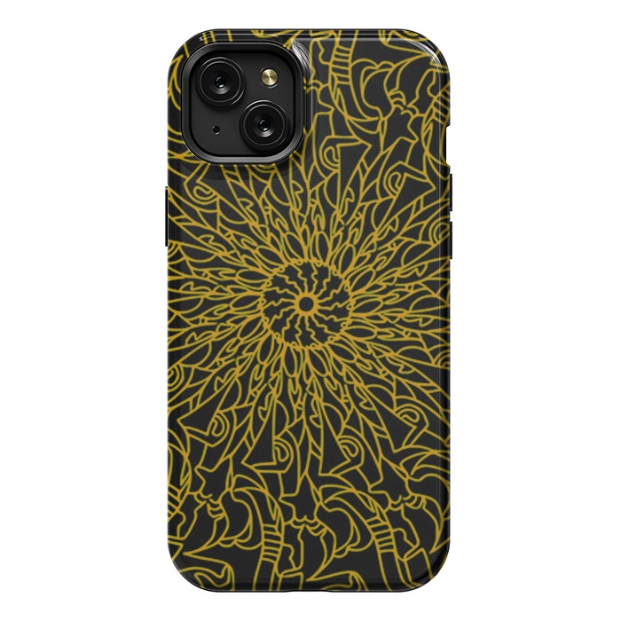 iPhone 15 Plus StrongFit Golden Mandala Intricate pattern by Josie