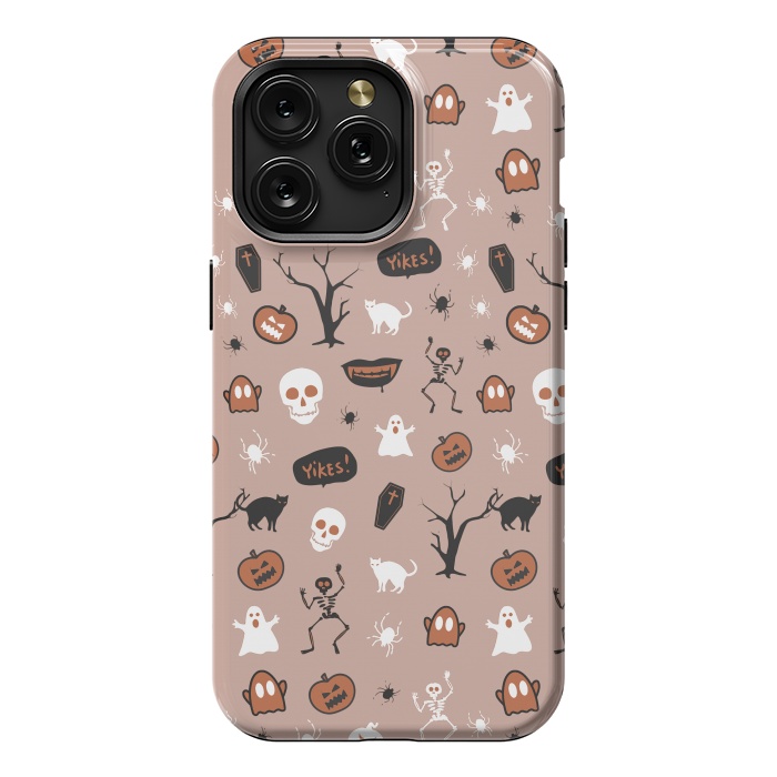 iPhone 15 Pro Max StrongFit Playful neutral Halloween monsters pattern by Oana 