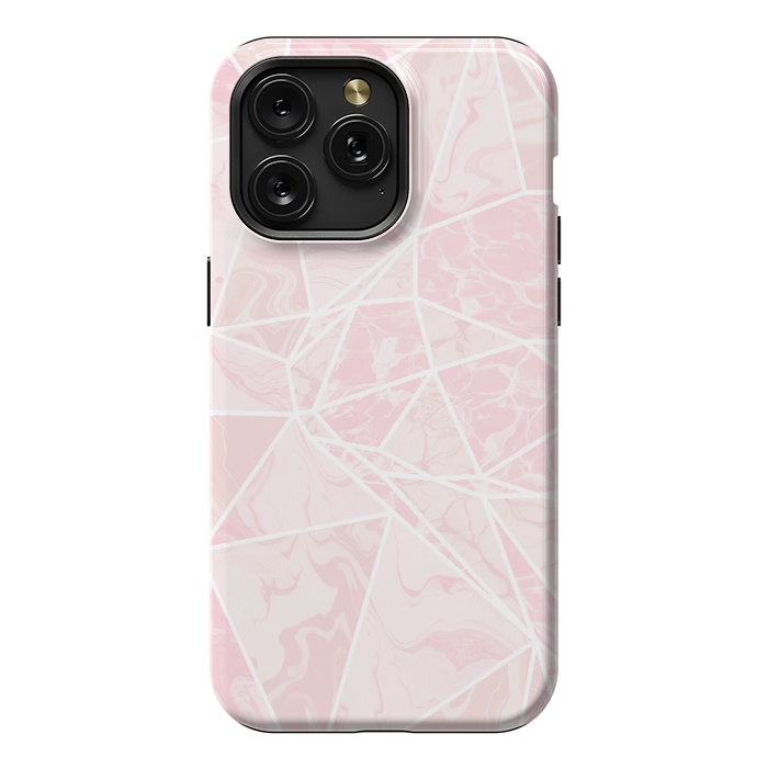 iPhone 15 Pro Max StrongFit Pastel candy pink marble by Oana 