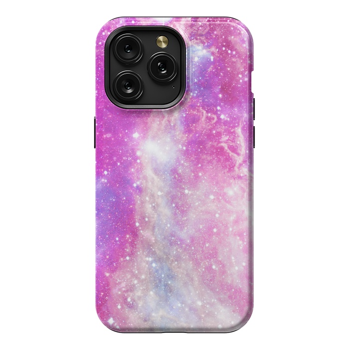 iPhone 15 Pro Max StrongFit Pink blue starry galaxy by Oana 