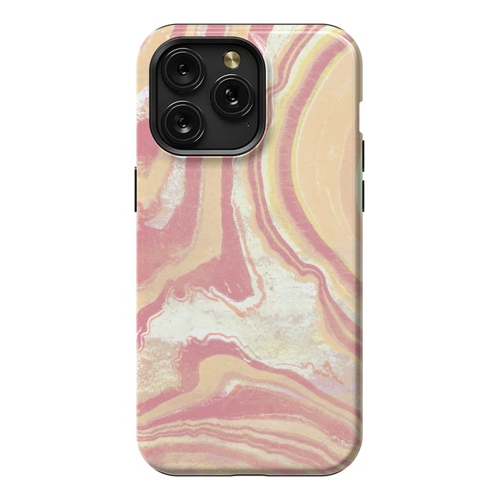 iPhone 15 Pro Max StrongFit Solar terracotta yellow marble art by Oana 