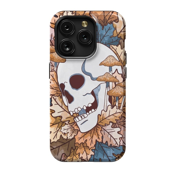 iPhone 15 Pro StrongFit The autumnal skull and mushrooms by Steve Wade (Swade)