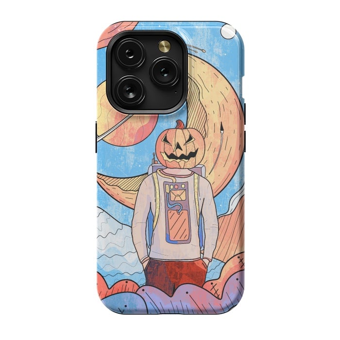iPhone 15 Pro StrongFit The pumpkin astronaut  by Steve Wade (Swade)