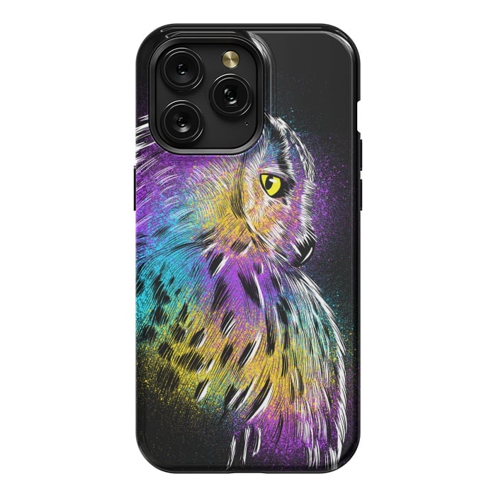 iPhone 15 Pro Max StrongFit Sketch Owl Colorful by Alberto