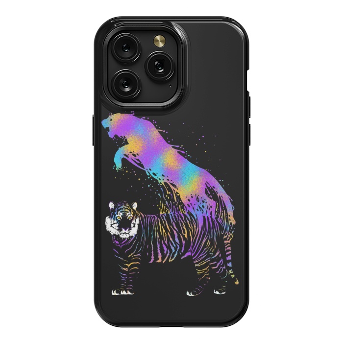 iPhone 15 Pro Max StrongFit Tiger ink colorful by Alberto