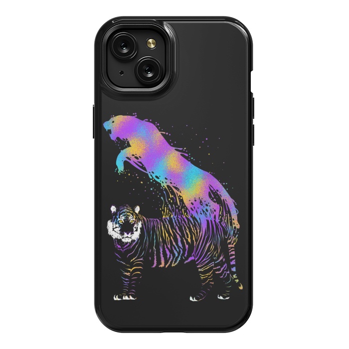 iPhone 15 Plus StrongFit Tiger ink colorful by Alberto