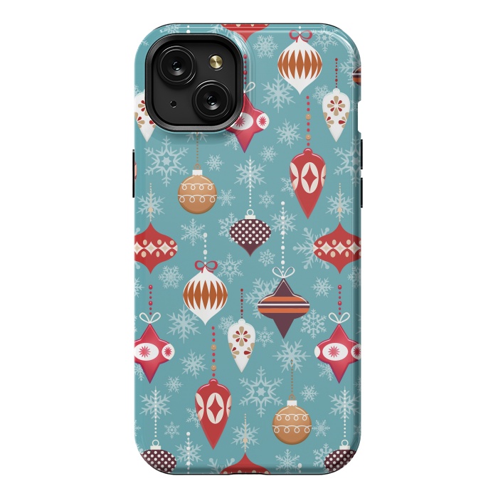 iPhone 15 Plus StrongFit Colorful decorated Christmas ornaments by Oana 