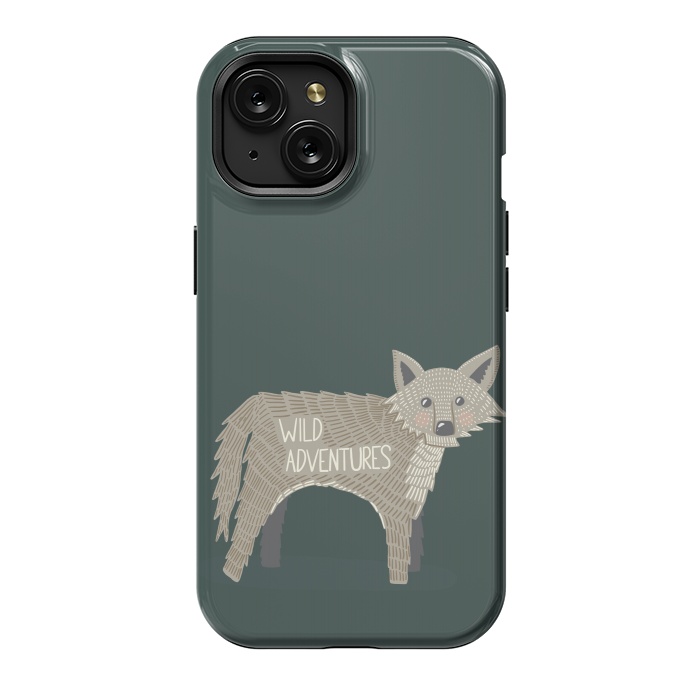 iPhone 15 StrongFit Wild Adventures Wolf  by Edith May