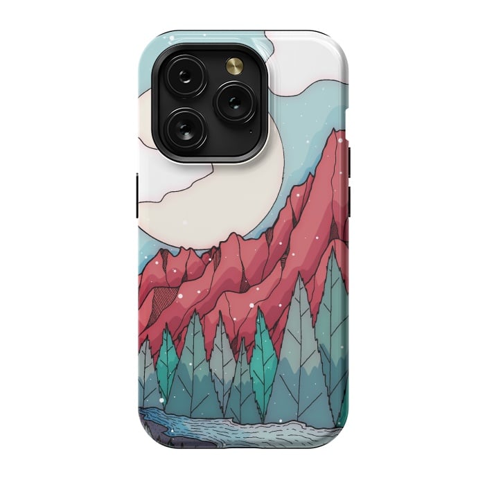 iPhone 15 Pro StrongFit The red winter mountain river by Steve Wade (Swade)