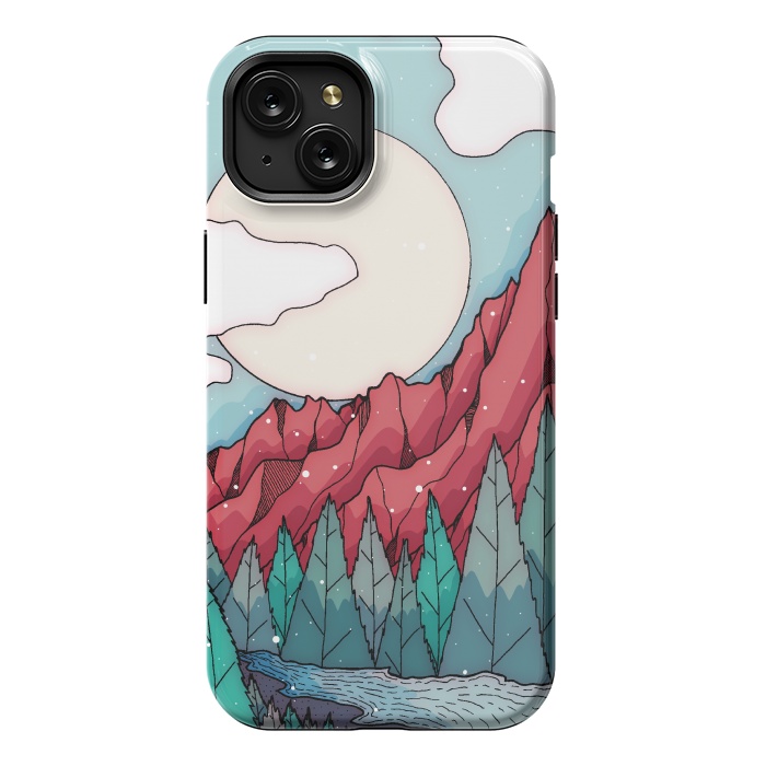 iPhone 15 Plus StrongFit The red winter mountain river by Steve Wade (Swade)