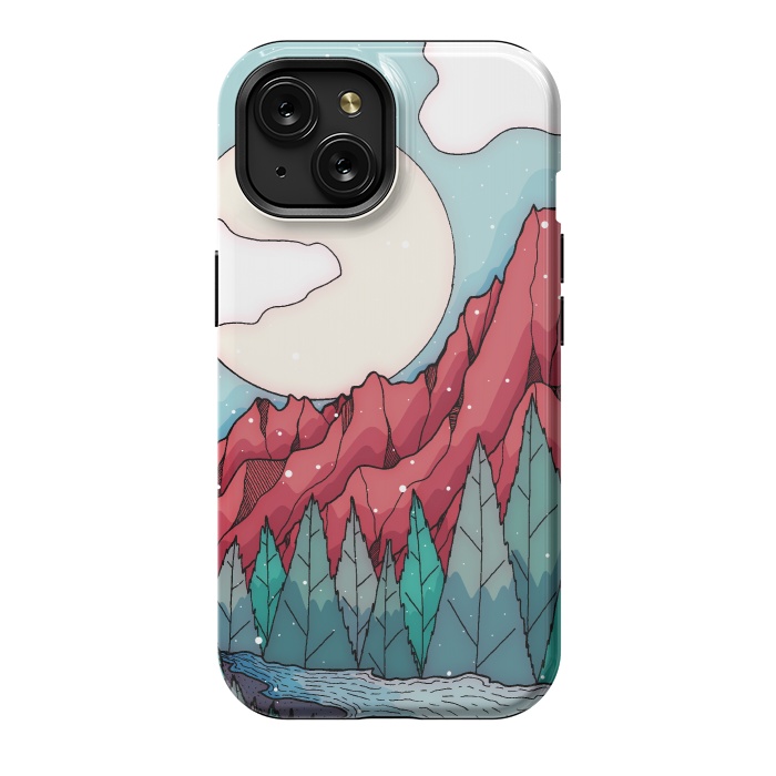 iPhone 15 StrongFit The red winter mountain river by Steve Wade (Swade)
