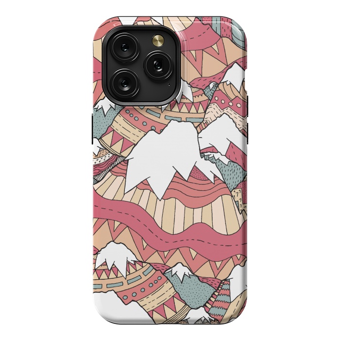 iPhone 15 Pro Max StrongFit Winter Aztec mountains  by Steve Wade (Swade)