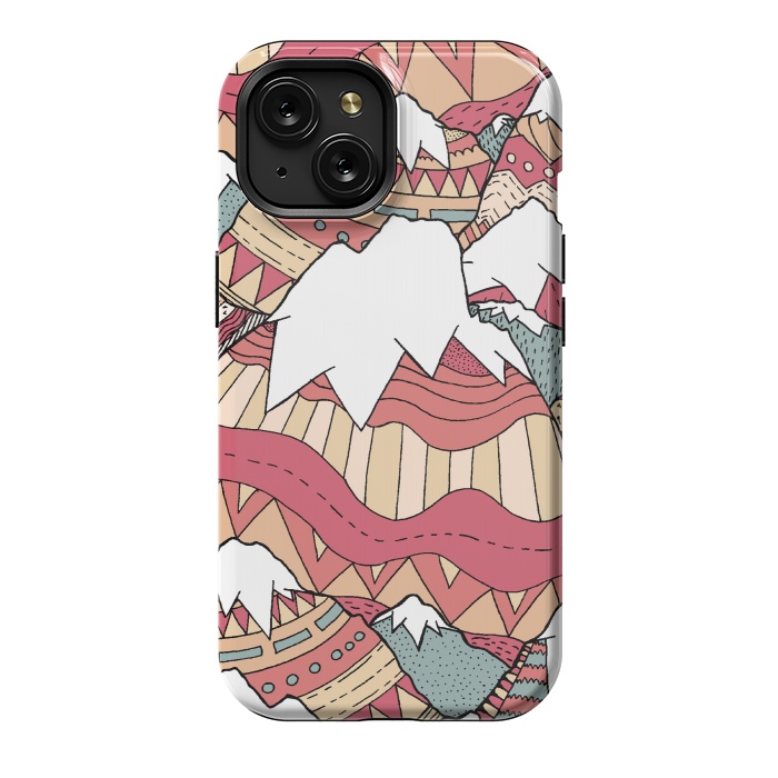 iPhone 15 StrongFit Winter Aztec mountains  by Steve Wade (Swade)