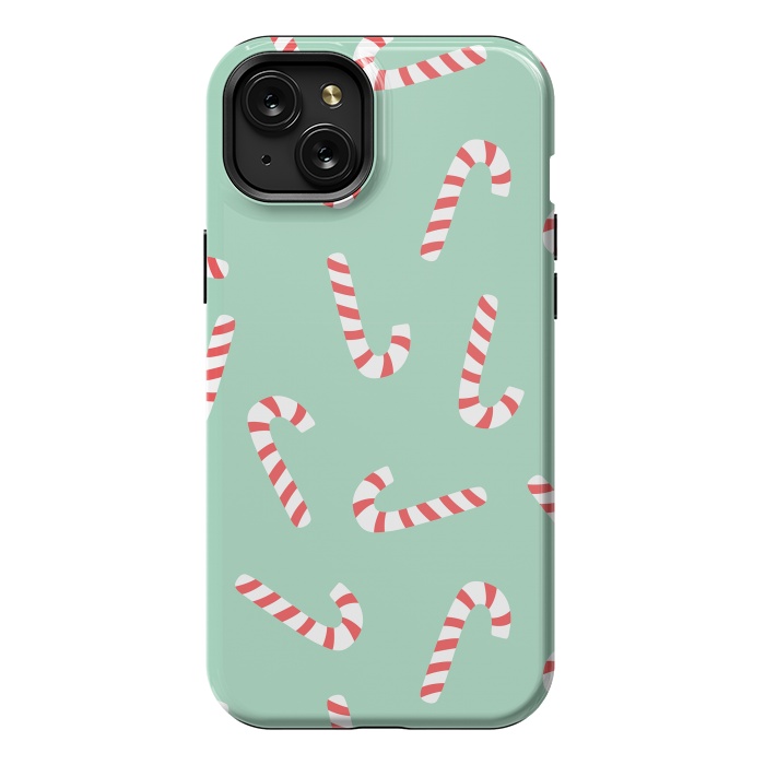 iPhone 15 Plus StrongFit Candy Cane 01 by Jelena Obradovic
