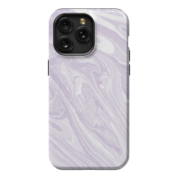 iPhone 15 Pro Max StrongFit Pastel Purple lavender liquid marble by Oana 