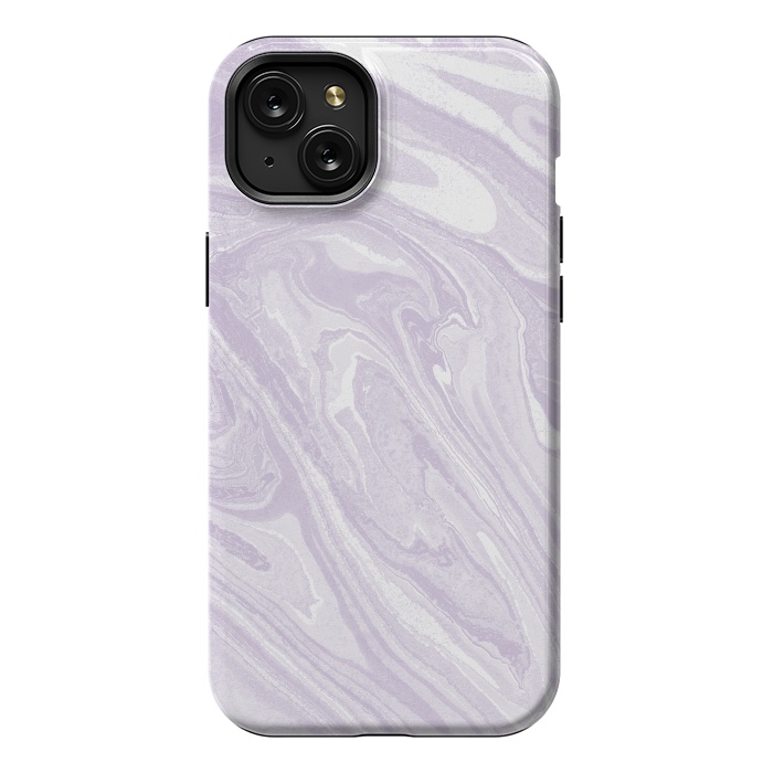 iPhone 15 Plus StrongFit Pastel Purple lavender liquid marble by Oana 