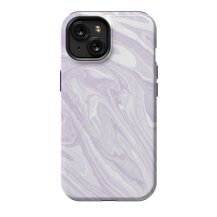 iPhone 15 StrongFit Pastel Purple lavender liquid marble by Oana 