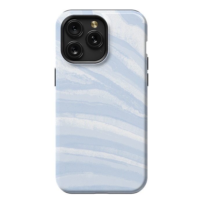 iPhone 15 Pro Max StrongFit Baby blue pastel marble stripes by Oana 