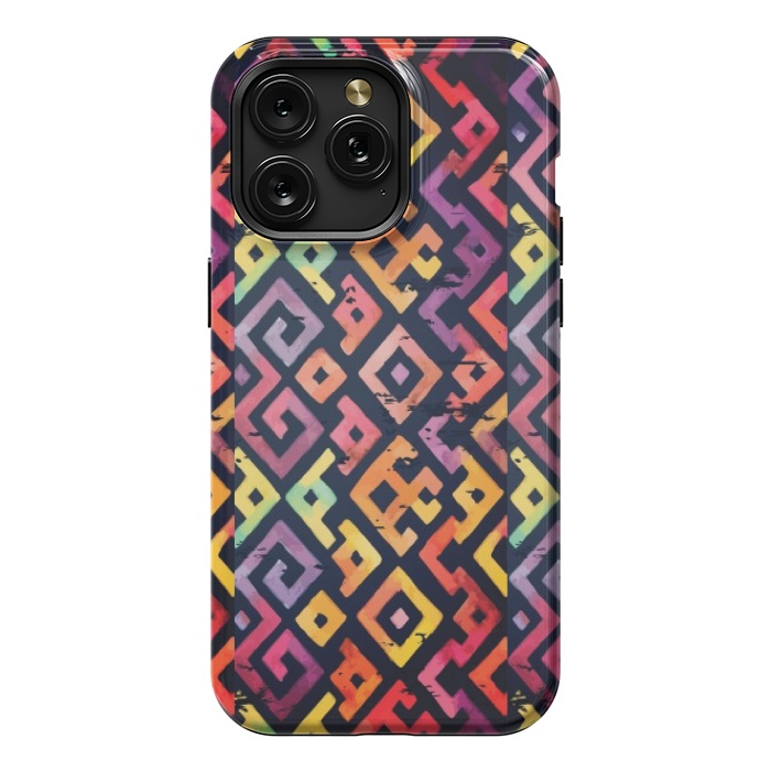 iPhone 15 Pro Max StrongFit coloured squared pattern by MALLIKA