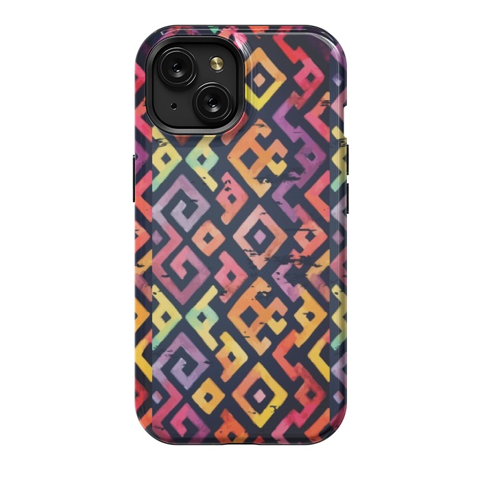 iPhone 15 StrongFit coloured squared pattern by MALLIKA