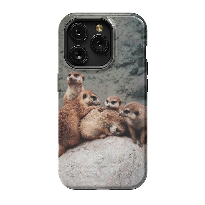 iPhone 15 Pro StrongFit Meerkat family by Laura Nagel