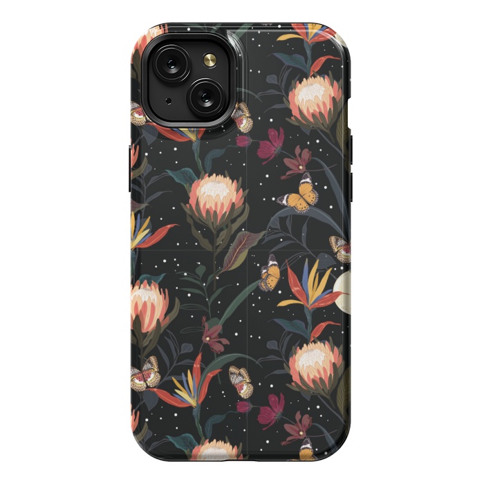 iPhone 15 Plus StrongFit copper floral pattern by MALLIKA