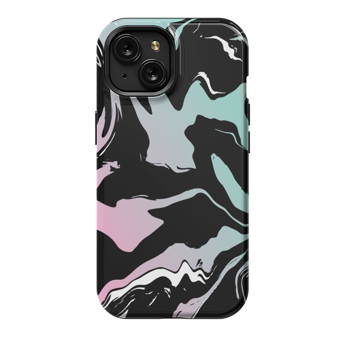 iPhone 15 StrongFit BLUE PINK MARBLE PRINT 3 by MALLIKA