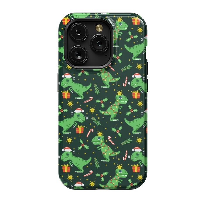 iPhone 15 Pro StrongFit DINO CHRISTMAS LOVE by MALLIKA