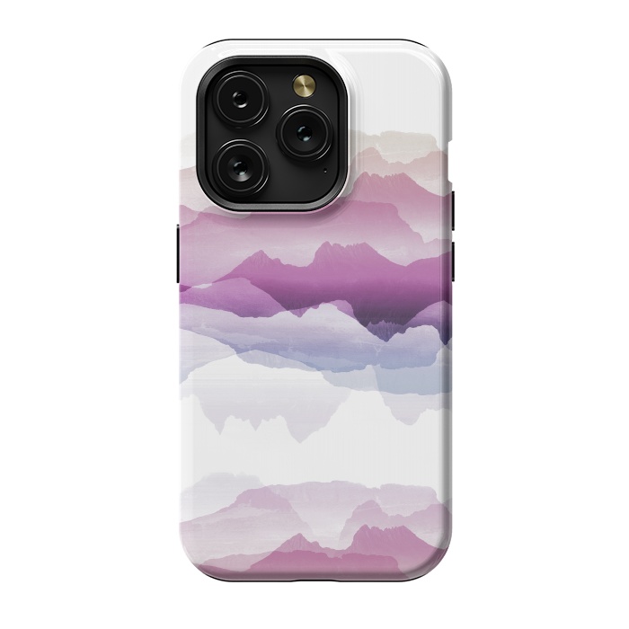 iPhone 15 Pro StrongFit Pink blue gradient mountain landscape by Oana 