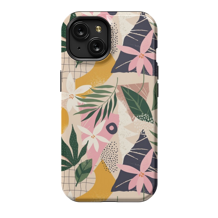 iPhone 15 StrongFit tropical love leaves 2 by MALLIKA