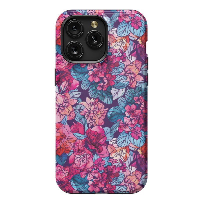 iPhone 15 Pro Max StrongFit pink floral pattern 6 by MALLIKA