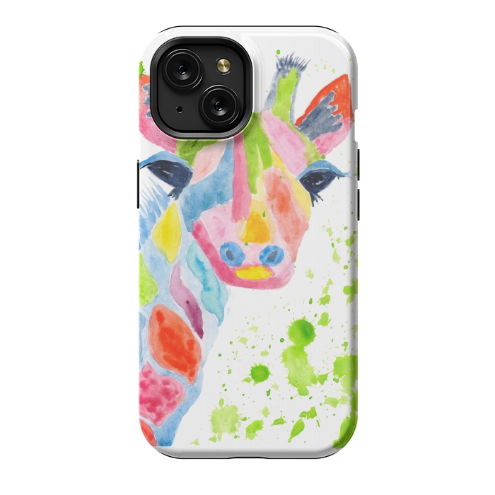 iPhone 15 StrongFit Giraffe watercolor  by ArtKingdom7
