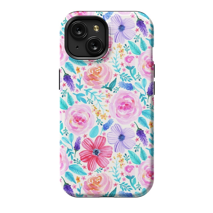 iPhone 15 StrongFit Bold Blooms - Cool Colours by Tangerine-Tane