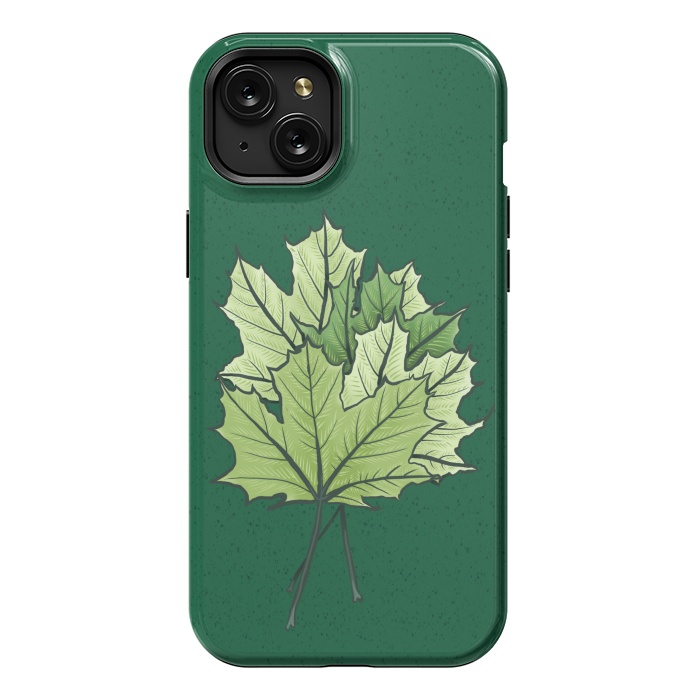 iPhone 15 Plus StrongFit Green Maple Leaves In Spring by Boriana Giormova