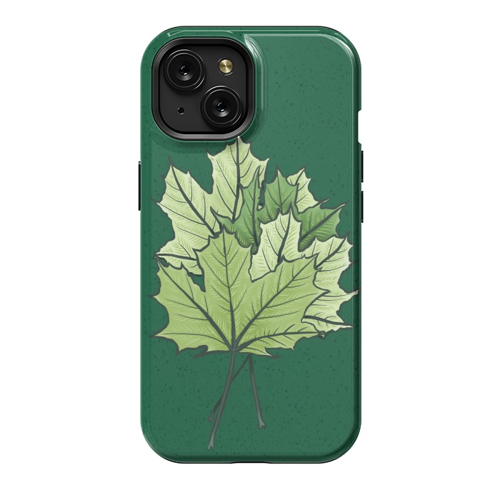 iPhone 15 StrongFit Green Maple Leaves In Spring by Boriana Giormova
