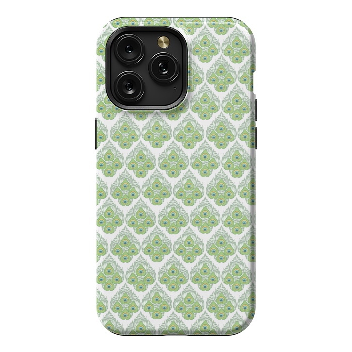 iPhone 15 Pro Max StrongFit green peacock love  by MALLIKA