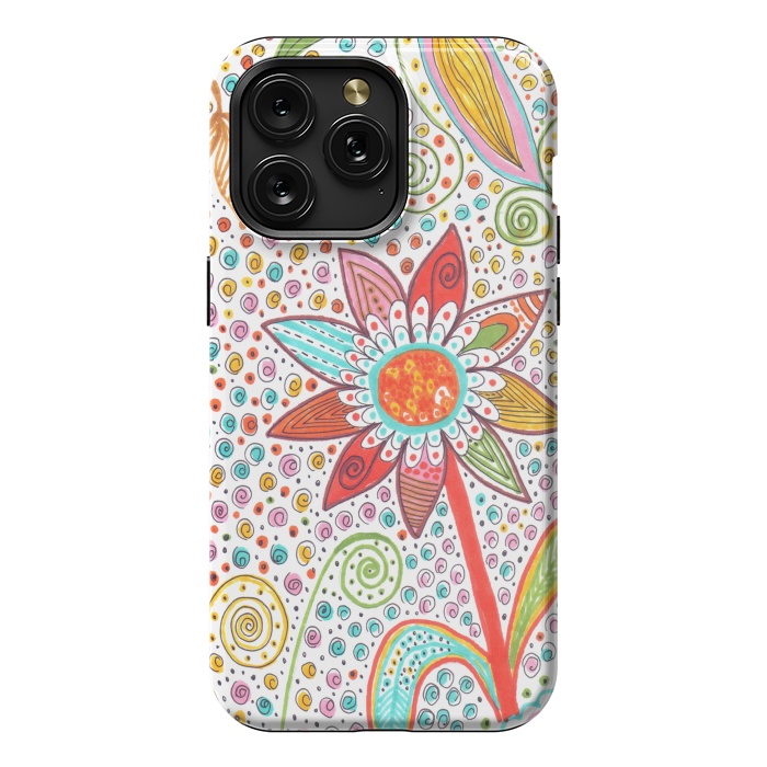 iPhone 15 Pro Max StrongFit Floral mandala dot art by ArtKingdom7