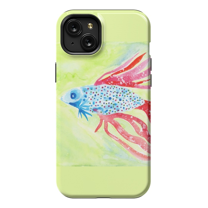 iPhone 15 Plus StrongFit Betta fish watercolor by ArtKingdom7