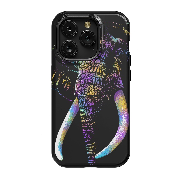 iPhone 15 Pro StrongFit Colorful Elephant by Alberto