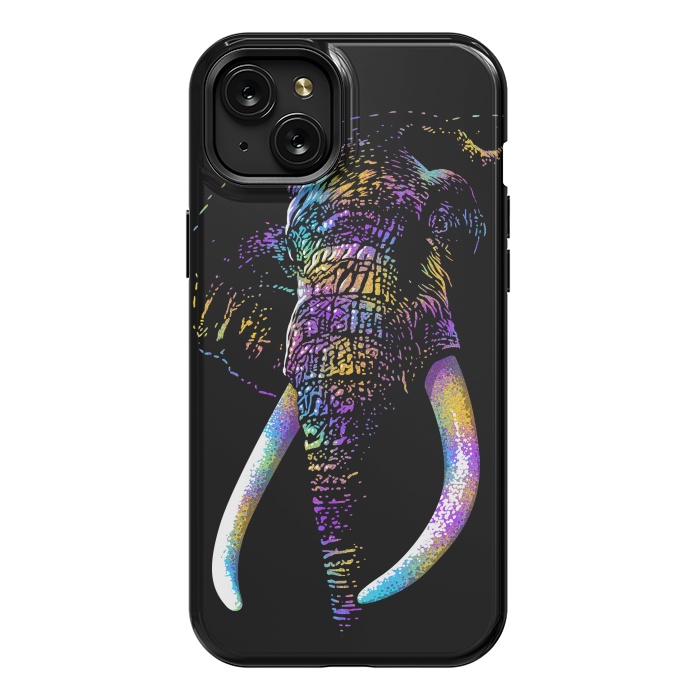 iPhone 15 Plus StrongFit Colorful Elephant by Alberto