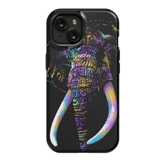 iPhone 15 StrongFit Colorful Elephant by Alberto