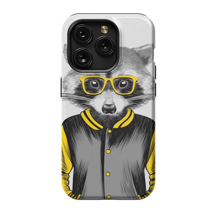 iPhone 15 Pro StrongFit Raccoon School by Alberto