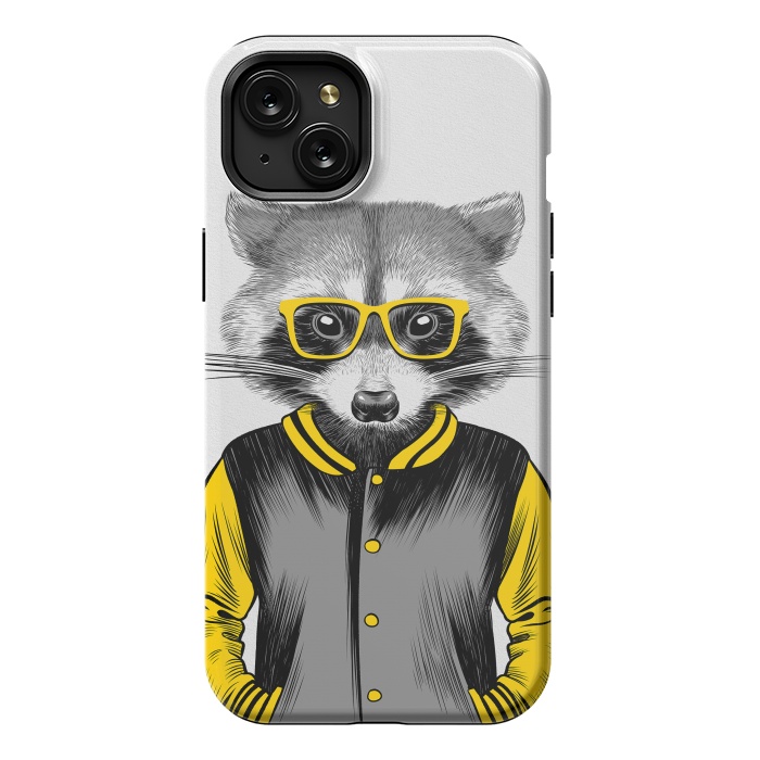 iPhone 15 Plus StrongFit Raccoon School by Alberto
