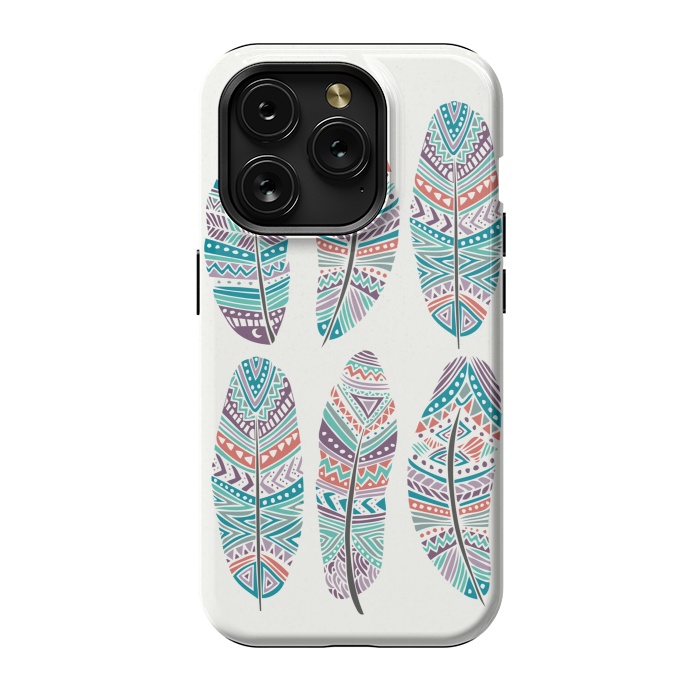 iPhone 15 Pro StrongFit Feathers Feathers by Pom Graphic Design