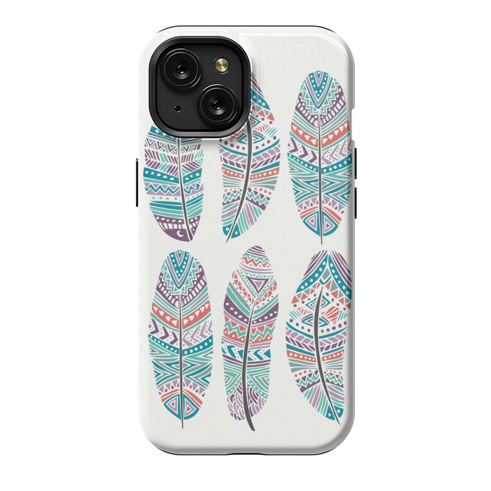 iPhone 15 StrongFit Feathers Feathers by Pom Graphic Design