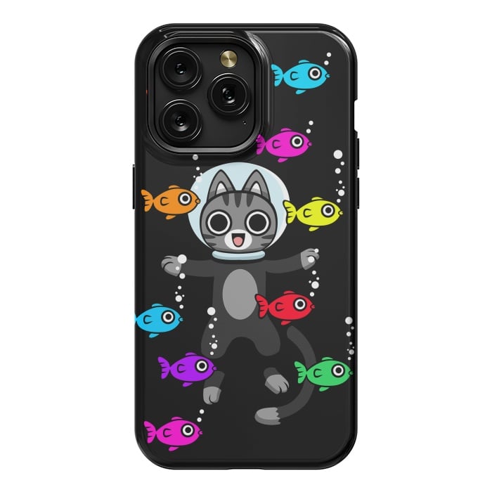 iPhone 15 Pro Max StrongFit Aquarium Cat by Alberto