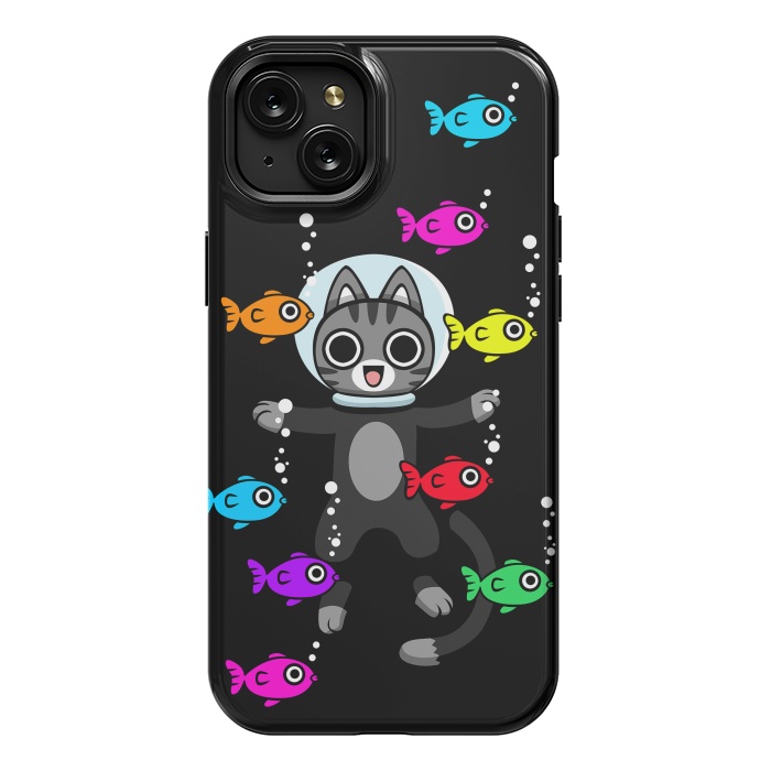 iPhone 15 Plus StrongFit Aquarium Cat by Alberto