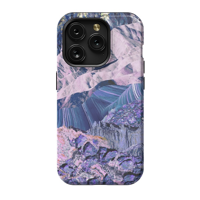iPhone 15 Pro StrongFit Blue Violet Geode mountain landscape by Oana 